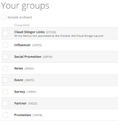 Geniuslink Groups Page